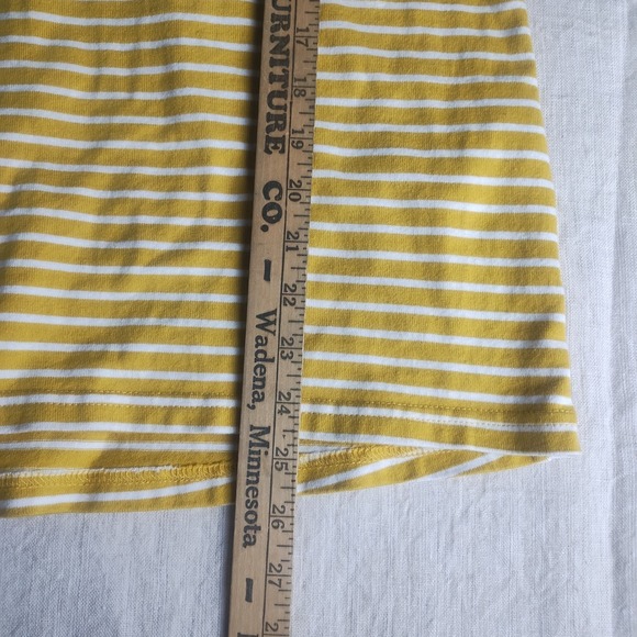 Joules 100% Cotton Yellow White Striped Long Sleeve Embroidered Dog Pocket Sz 10 - Picture 8 of 10